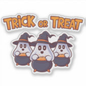 Happy Halloween Ghost Sticker (Voorkant)