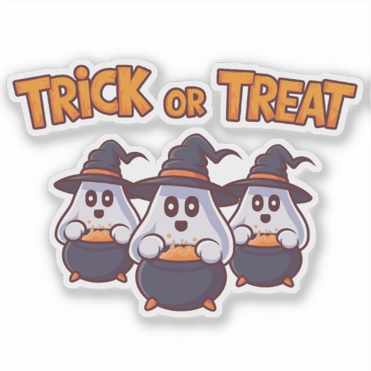 Happy Halloween Ghost Sticker (Voorkant)