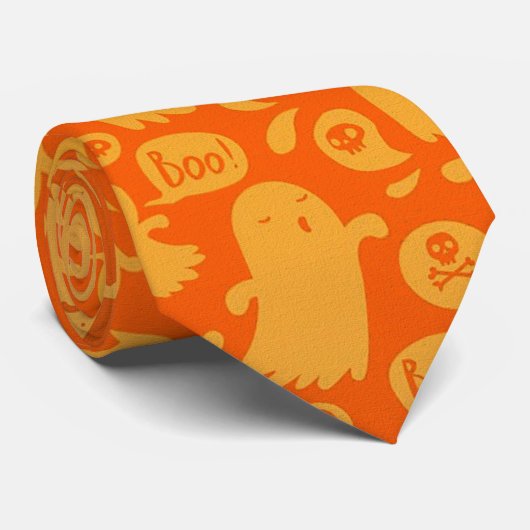 Happy Halloween Ghost Stropdas (Opgerold)