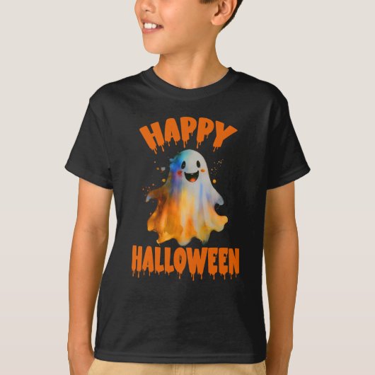 Happy Halloween Ghost T-shirt (Voorkant)