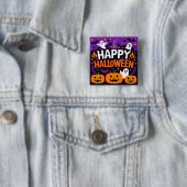 Happy halloween ghost vierkante button 5,1 cm (In situ)
