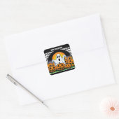 Happy Halloween Ghost Vierkante Sticker (Envelop)