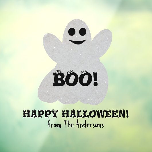 Happy Halloween Ghost Window Cling Raamsticker (Vel 3)