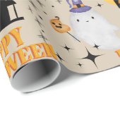 Happy Halloween Ghost Wrapping Paper Cadeaupapier (Rol Hoek)