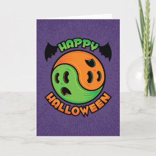 Happy Halloween Ghost Yin-Yang Kaart