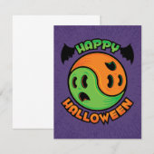 Happy Halloween Ghost Yin-Yang Kaart (Voorkant / Achterkant)
