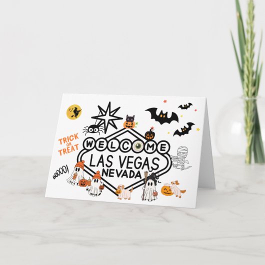 Happy Halloween Ghosts Las Vegas Kaart (Voorkant)