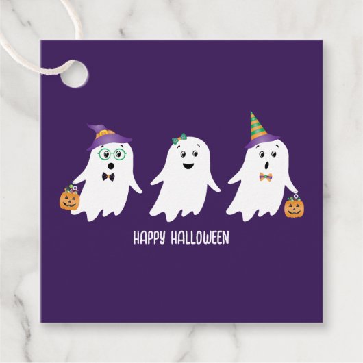 Happy Halloween Ghosts Trick or treat Bedankjes Labels (Voorkant)