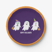 Happy Halloween Ghosts Trick or treat Papieren Bordje (Voorkant)