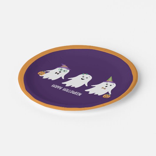 Happy Halloween Ghosts Trick or treat Papieren Bordje (Gekanteld)