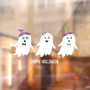 Happy Halloween Ghosts Trick or treat Raamsticker