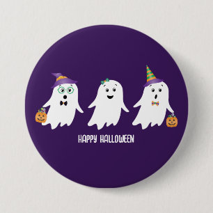 Happy Halloween Ghosts Trick or treat Ronde Button 7,6 Cm