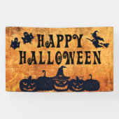 HAPPY HALLOWEEN Ghosts Witch Pumpkins Spandoek (Horizontaal)