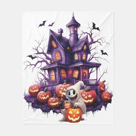 Happy Halloween Ghoul Fleece Deken (Voorkant)