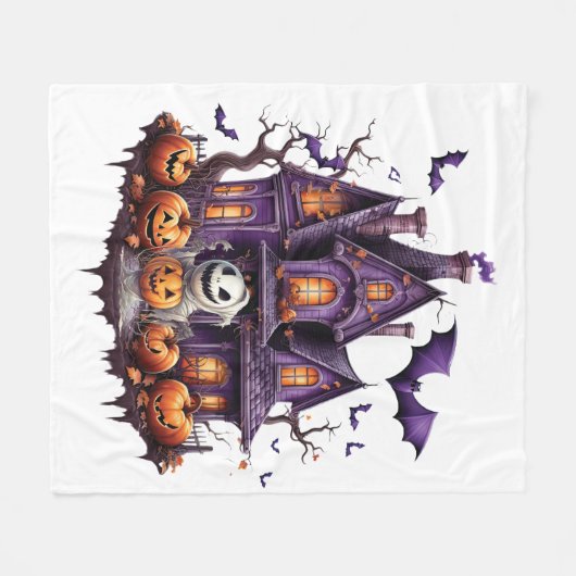 Happy Halloween Ghoul Fleece Deken (Voorkant (Horizontaal))