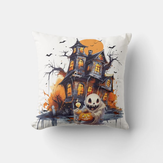 Happy Halloween Ghoul Kussen (Voorkant)