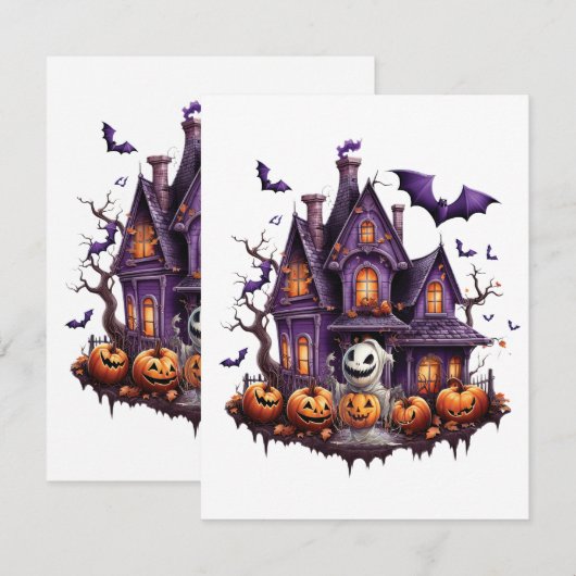 Happy Halloween Ghoul Notitiekaartje (Voorkant / Achterkant)