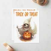 Happy Halloween Ghoul Notitiekaartje (Voorkant / Achterkant in situ)