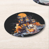 Happy Halloween Ghoul Ronde Kartonnen Onderzetter (Gebogen)