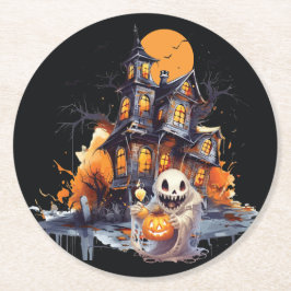 Happy Halloween Ghoul Ronde Kartonnen Onderzetter