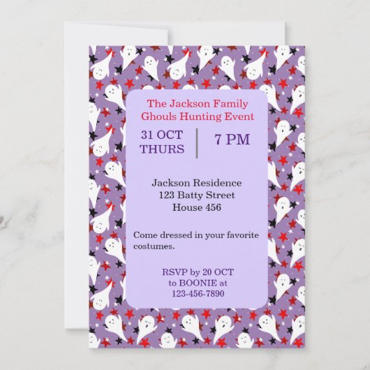 Happy Halloween Ghouls Hunting Party Kaart (Voorkant)