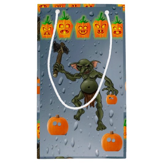 Happy Halloween Gift Bag, Goblin Klein Cadeauzakje (Achterkant)