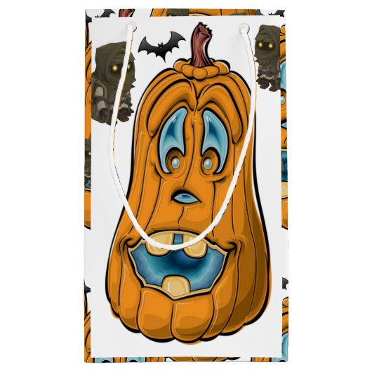 Happy Halloween Gift Bag, pompoen Klein Cadeauzakje (Achterkant)
