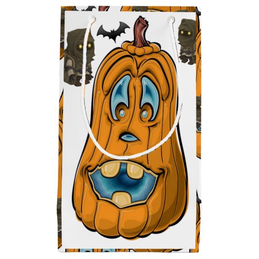 Happy Halloween Gift Bag, pompoen Klein Cadeauzakje (Voorkant)