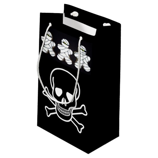 Happy Halloween Gift Bag, Skull Klein Cadeauzakje (Achterkant Gekanteld)