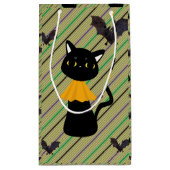 Happy Halloween Gift Bag, zwarte kat Klein Cadeauzakje (Achterkant)
