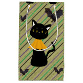 Happy Halloween Gift Bag, zwarte kat Klein Cadeauzakje (Voorkant)
