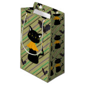 Happy Halloween Gift Bag, zwarte kat Klein Cadeauzakje (Voorkant Gekanteld)