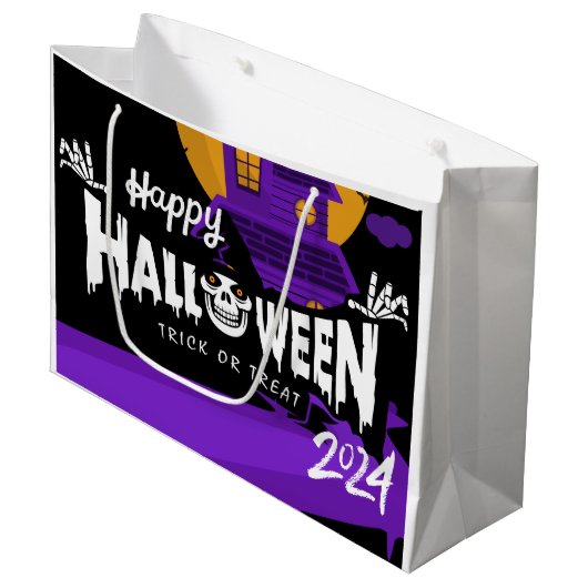 Happy Halloween Gift Bags 2024 Groot Cadeauzakje (Voorkant Gekanteld)