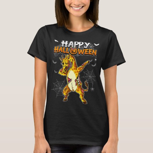 Happy Halloween Giraffe Zombie T-shirt (Voorkant)