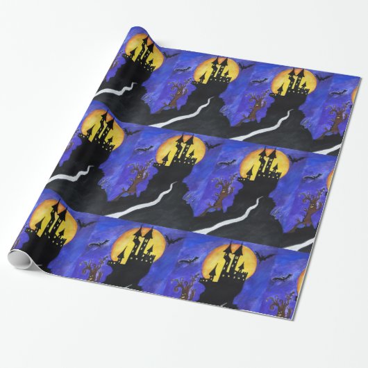Happy Halloween Glansy Wrapping Paper Cadeaupapier (Uitgerold)