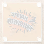 Happy Halloween Glazen Onderzetter (Achterkant)