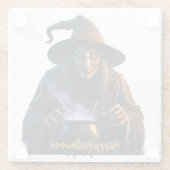 Happy Halloween Glazen Onderzetter (Achterkant)