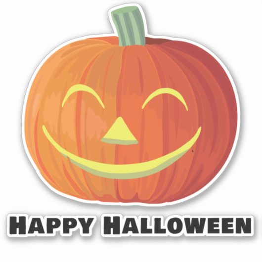 Happy Halloween glimlachend pomkin Sticker (Voorkant)