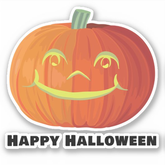 Happy Halloween glimlachend pomkin Sticker (Voorkant)