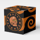 Happy Halloween Glitter Skull Cube Favor Box Bedankdoosjes (Voorkant Zijde)