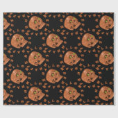 Happy Halloween Glitter Skull Wrapping Paper Cadeaupapier (Vlak)