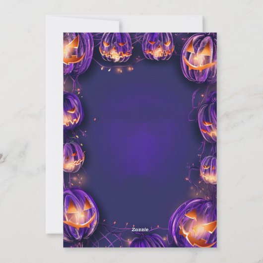 Happy Halloween Glowing Night Pumpkins Fotokaart Feestdagenkaart (Achterkant)