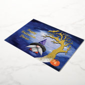 Happy Halloween Gnome Spooky Greeting Folie Feestdagenkaart (Gedraaid)