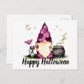Happy Halloween Gnome Wizard Briefkaart (Voorkant / Achterkant)