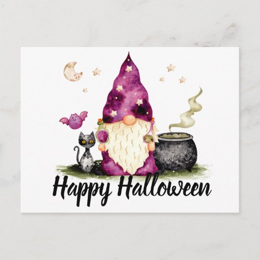 Happy Halloween Gnome Wizard Briefkaart (Voorkant)