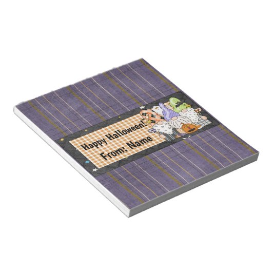 Happy Halloween Gnomen Snoep Bar Wrapper Favors Notitieblok (Schuin)