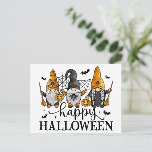 Happy Halloween Gnomes Briefkaart (Staand voorkant)