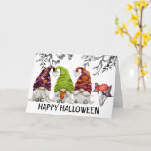 Happy Halloween Gnomes Briefkaart (Gele Bloem)