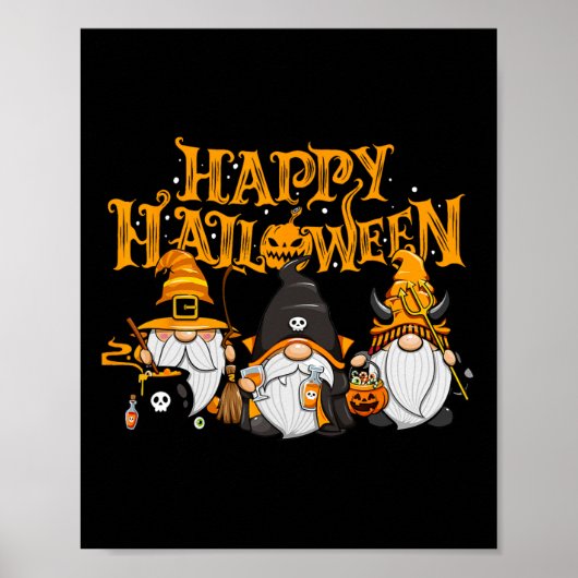 Happy Halloween Gnomes Herfst Pompoen Herfst Vakan Poster (Voorkant)