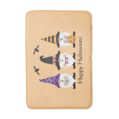 Happy Halloween Gnomes Paars Sinaasappel Badmat (Voorkant Verticaal)